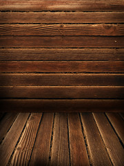 Wooden wall and floor, vintage background