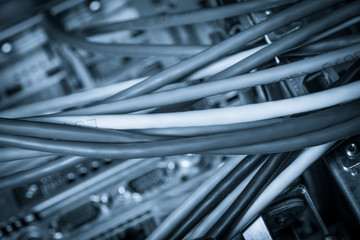 ethernet cables connected to switch