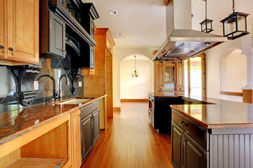 New construction luxury home interior. Kitchen.