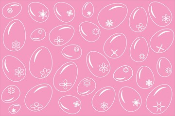 Easter eggs on pink background