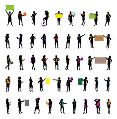 business women people silhouette set
