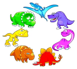 Türaufkleber Dinosaurs rainbow. © ddraw