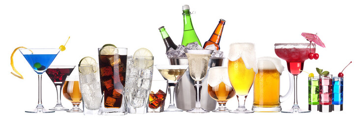 different images of alcohol isolated