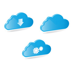 Blue clouds icons