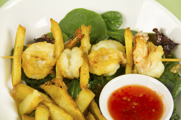 Shrimp And Fries Kabob
