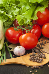 Fresh vegetables and spices