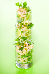 Three Glasses Of Pasta Salad