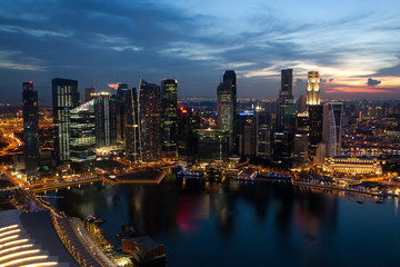 Fototapeta na wymiar Widok Singapurze Marina Bay Sands