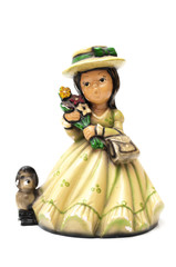 statue of a woman with dog