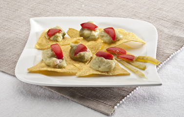 Guacamole con tortillas chips