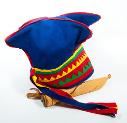 Blue four winds hat with a knife from Lappland