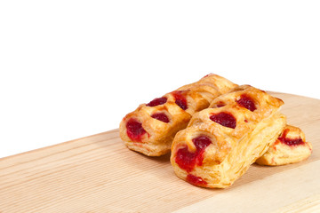 puff with cherry jam