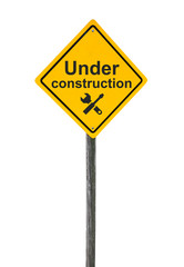 Under construction road sign.