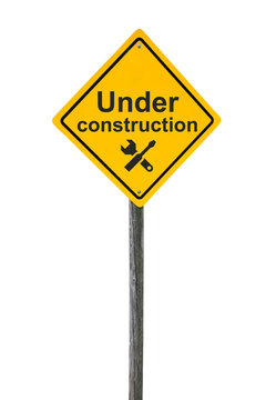 Under construction road sign.