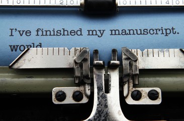 Manuscript on typewriter machine