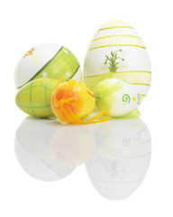 Beautiful Easter Eggs with reflections