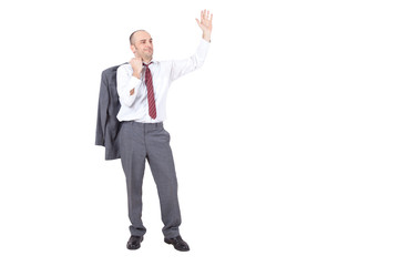 businessman saluting