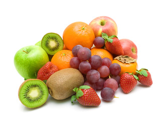 fresh fruit on a white background close-up.
