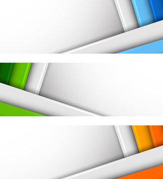 Set of banners with lines