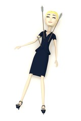 3d render of cartoon character with arrows