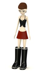 3d render of cartoon character with funny boots