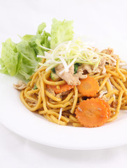 Hokkien noodles with oyster sauce and fresh vegetables.