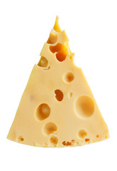 piece of cheese isolated on white