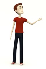 cartoon man in casual clothes- pointing