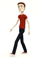 cartoon man in casual clothes- walking