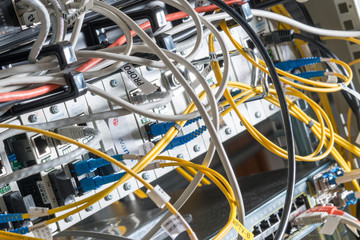 ethernet cables connected to switch