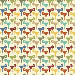 Seamless cocktail drinks pattern