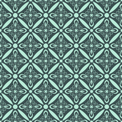 Seamless blue decorative ornamental pattern