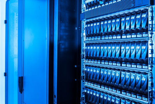 ethernet cables connected to switch