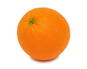 One ripe orange (isolated)