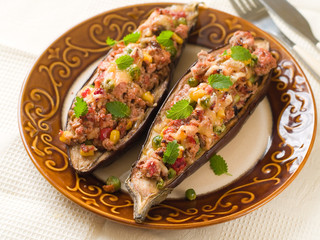 Stuffed eggplant (aubergine)