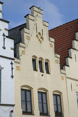Fototapeta na wymiar Giebel in Friedrichstadt,Schleswig-Holstein,Deutschland