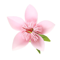 Origami pink sakura flower