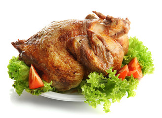 Tasty whole roasted chicken