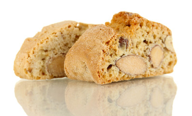 Aromatic cookies cantuccini isolated on white