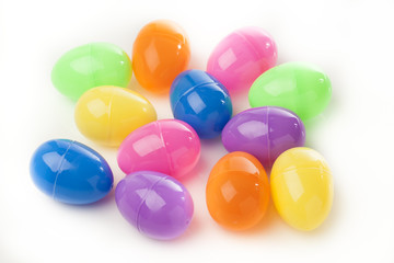 Naklejka premium Colored Plastic Easter Eggs