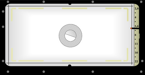viewfinder view of a panorama camera, free space for