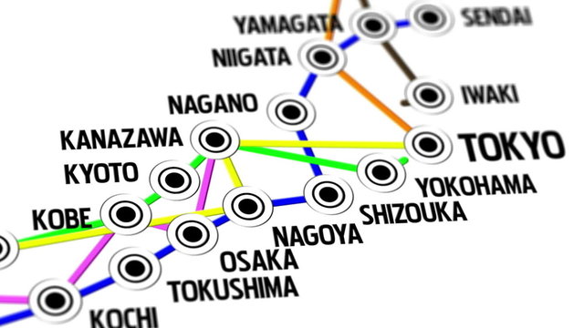 Japan Map Network Design Macro