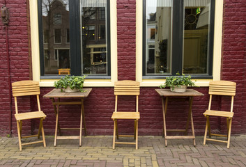 Fototapeta na wymiar outdoor cafe in the Netherlands