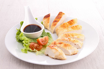 meat and soy sauce
