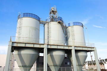 petrochemical plant with blue sky
