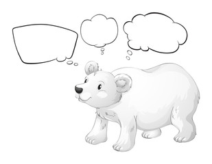 A white polar bear with empty callouts