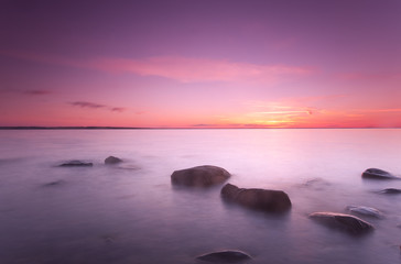 Fototapeta premium The baltic sea a summer day, wide angle photo