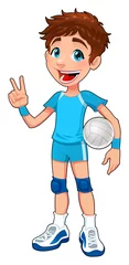 Türaufkleber Junge Volleyballspielerin. © ddraw