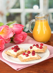 Cookie with cheese and cranberry,