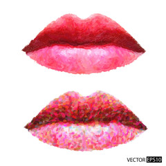 Abstract vector womans lips.